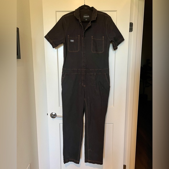 Wildfang The Essential Short Sleeve Coverall Black Jumpsuit XL - Picture 7 of 9